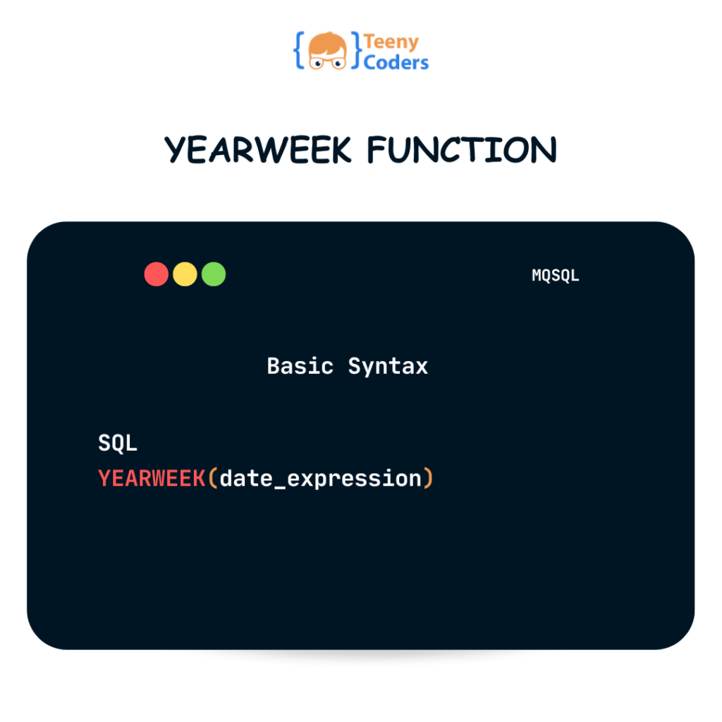 Basic Syntax for YEARWEEK FUNCTION